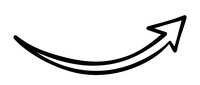 Curved arrow pointing upward and right on white background isolated for business growth presentations and infographic design elements.