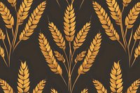 Golden wheat ears on dark background create elegant agricultural pattern. Seamless repeat design for fabric, wallpaper and packaging projects.