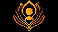Golden silhouette of child figure embraced by stylized flame or wing shapes against black background, symbolizing protection, spirituality, and nurturing care.