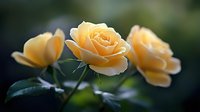 Delicate peach-colored roses bloom against dark green foliage, showcasing soft petals and natural garden lighting for romantic floral photography and nature designs.