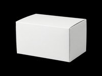 Blank white rectangular box isolated on transparent background, ready for packaging design, branding mockups, product presentations, and print-on-demand applications.