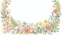 Watercolor floral frame with spring flowers, leaves and botanical elements on white background for wedding invitations and greeting cards.