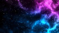 Vibrant cosmic nebula with swirling pink, purple and blue colors against black space background, dotted with bright stars. Dreamy galaxy atmosphere for space designs.