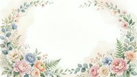 Watercolor floral wreath with roses and eucalyptus leaves on white background, isolated botanical frame for wedding invitations and greeting cards.