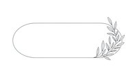 Elegant oval frame with delicate botanical leaves decoration for wedding invitations, greeting cards, logos and branding design projects.