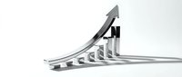 Growth arrow soaring above ascending bar chart, symbolizing business success, financial progress, and upward market trends for corporate presentations.
