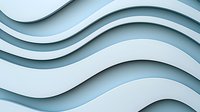 Abstract wavy lines creating modern architectural pattern in light blue and white tones, featuring layered curved shapes with soft shadows for contemporary design background.