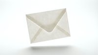 Vintage paper envelope floating on light background, symbolizing mail, correspondence, and communication concepts.