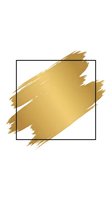 Golden brush stroke with black square frame on white background for modern graphic design and branding projects.