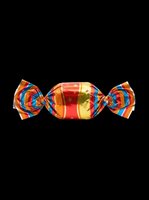Colorful wrapped candy with twisted foil ends isolated on transparent background, ready for clipart, t-shirt design, stickers, print-on-demand products, and sublimation projects.