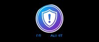 Fraud alert shield icon with exclamation mark, gradient blue purple circle badge, isolated on transparent background, ready for stickers, t-shirt design, and print on demand.