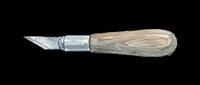 Watercolor carving knife with wooden handle isolated on transparent background, ready for stickers, print on demand, T-shirt design, and clipart use.