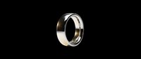 Polished metal band ring isolated on transparent background, ready for jewelry design, e-commerce, product mockups, and print-on-demand applications.