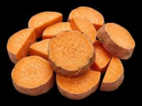 Sweet potato slices isolated on transparent background, ready for food design, stickers, print on demand, T-shirts, clipart, and sublimation projects.