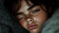 Young woman with freckles and natural makeup winks playfully against dark background. Closeup portrait showcasing feminine beauty and flirtatious expression.