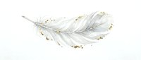 Elegant white feather with gold accents isolated on transparent background for luxury design projects and decorative elements.