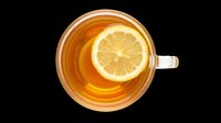 Herbal tea with lemon slice in glass cup, isolated on transparent background. Ready for t-shirt design, clipart, stickers, print-on-demand products and sublimation projects.
