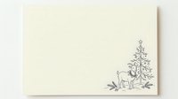 Deer standing beside evergreen tree with botanical foliage on cream background, isolated design element for holiday cards, invitations, and seasonal marketing materials.