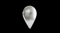 Metallic silver location pin isolated on transparent background, ready for web design, app interfaces, map graphics, UI elements, and digital projects.