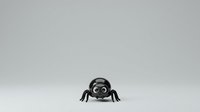 Cute robot spider with round body and eight legs isolated on white background, suitable for tech illustrations, children's content, and design projects.