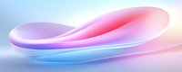 Smooth flowing abstract shapes in soft pastel colors create gentle curves against light background, featuring pink, purple and blue gradient transitions.