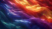 Vibrant abstract waves of orange, purple and blue light creating dynamic flowing pattern with luminous energy effect for modern background design.