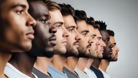 Diverse group of men in profile view showing multicultural unity and teamwork in modern business environment for corporate diversity campaigns.