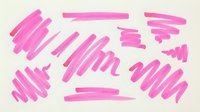 Bright pink marker strokes and brush lines isolated on beige background, ready for graphic design, web projects, and creative layouts.