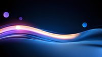 Glowing wavy lines with purple and blue light effects on dark background create dynamic abstract composition for modern tech designs and presentations.