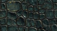 Dark green crocodile leather texture with distinctive scales and natural pattern showing depth and relief. Luxury material surface with authentic reptilian structure.