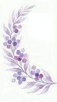 Watercolor purple berry branch with leaves on light background for wedding invitations, greeting cards, botanical art and feminine design projects.
