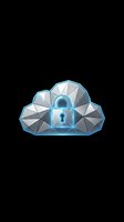 Geometric cloud with blue padlock icon isolated on transparent background, ready for t-shirts, clipart, stickers, sublimation and print-on-demand designs.