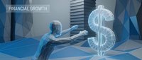 Businessman reaching for glowing dollar sign symbol representing financial success and wealth achievement in modern digital business environment.