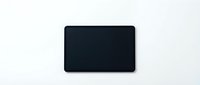 Black rectangular card or tablet mockup on white background isolated for design projects and presentations.