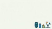 Isolated computer mouse, stationery supplies, and education icons on neutral background for design projects.