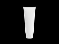 White cosmetic tube mockup isolated on transparent background, ready for branding, packaging design, print on demand, stickers, and product presentation use.