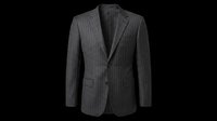Dark gray pinstripe men's suit jacket isolated on transparent background, ready for fashion design, t-shirt prints, clipart, stickers, and print on demand use.