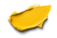 Yellow paint smear stroke isolated on white background, showing rich texture and artistic expression. Suitable for graphic design projects and digital artwork.