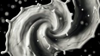 Monochrome liquid swirl with dynamic motion and floating particles, suitable for abstract backgrounds, creative design projects, and modern visual effects.