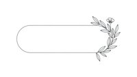 Minimalist floral frame with delicate botanical elements and leaves on white background for wedding invitations, greeting cards and elegant design projects.