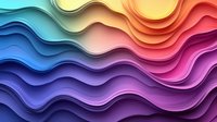 Abstract colorful wave layers flowing in smooth gradient from blue to pink and orange creating dynamic modern background for creative projects.