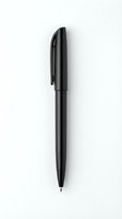 Sleek black ballpoint pen with clip isolated on white background, ready for corporate branding, stationery design, and office supply applications.