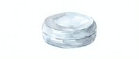 Watercolor illustration of a clear glass petri dish or laboratory container with lid, isolated on white background for scientific, medical, and educational design projects.