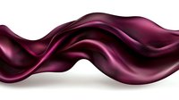 Flowing burgundy silk fabric waves with smooth curves and glossy surface creating elegant abstract motion on white background for luxury design projects.