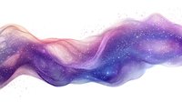 Ethereal flowing waves in purple and blue cosmic colors with delicate pink highlights create dreamy abstract background with galaxy-inspired elements and sparkling particles.