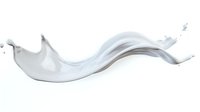 White liquid splash with dynamic flowing motion and droplets isolated on transparent background for creative design projects.