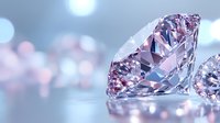 Sparkling diamond with brilliant cut on soft blurred background with bokeh lights, luxury jewelry concept for engagement and wedding celebration.