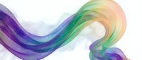 Abstract colorful wave with flowing purple, green and orange gradients on white background for modern design projects and creative presentations.