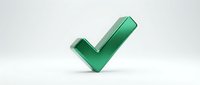 Green checkmark symbol on white background isolated for approval confirmation and success validation in business presentations.
