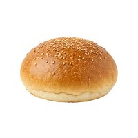 Freshly baked sesame seed bun isolated on white background, ready for bakery, food service, restaurant menus, and culinary design projects.